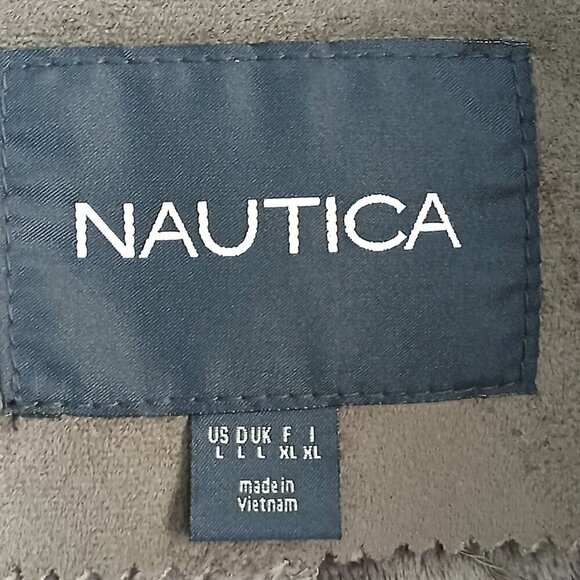 WOMEN'S NAUTICA BRAND COAT, THIGH LENGTH, FAUX FUR LINED HOOD, SIZE LARGE, Y2K - Picture 8 of 12